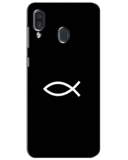 Чехол для Samsung Galaxy A30 2019 (A305F) с картинкой «Символ рыбы Jesus»