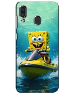 Чехол для Samsung Galaxy A30 2019 (A305F) с картинкой «Спанч Боб на гидроцикле»