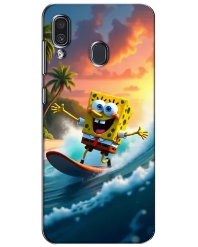 Чехол для Samsung Galaxy A30 2019 (A305F) с картинкой «Губка Боб серфингист» Чехол для Samsung Galaxy A30 2019 (A305F) с картинкой «Губка Боб серфингист»
