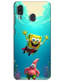 Чехол для Samsung Galaxy A30 2019 (A305F) с картинкой «Спанч Боб под водой»