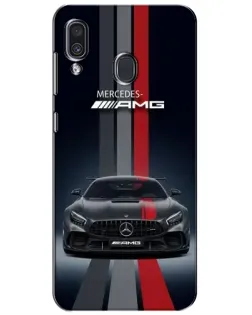 Чехол для Samsung Galaxy A30 2019 (A305F) с картинкой «Mercedes — белый карбон»