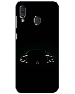 Чехол для Samsung Galaxy A30 2019 (A305F) с картинкой «Mercedes — силуэт авто» Чехол для Samsung Galaxy A30 2019 (A305F) с картинкой «Mercedes — силуэт авто»
