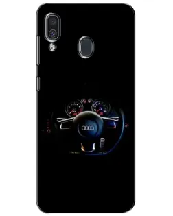 Чехол для Samsung Galaxy A30 2019 (A305F) с картинкой «Салон Audi — руль»