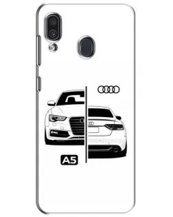 Чехол для Samsung Galaxy A30 2019 (A305F) с картинкой «Audi — контрастный дизайн» Чехол для Samsung Galaxy A30 2019 (A305F) с картинкой «Audi — контрастный дизайн»
