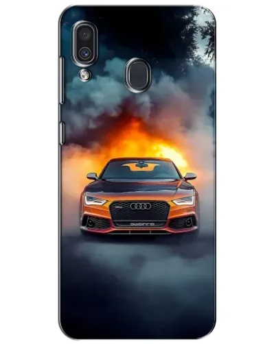 Чехол для Samsung Galaxy A30 2019 (A305F) с картинкой «Audi в огненном дыму»