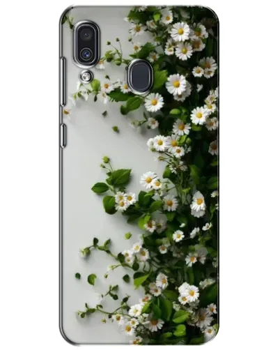Чехол для Samsung Galaxy A30 2019 (A305F) с картинкой «Ветка мелких белых цветов»