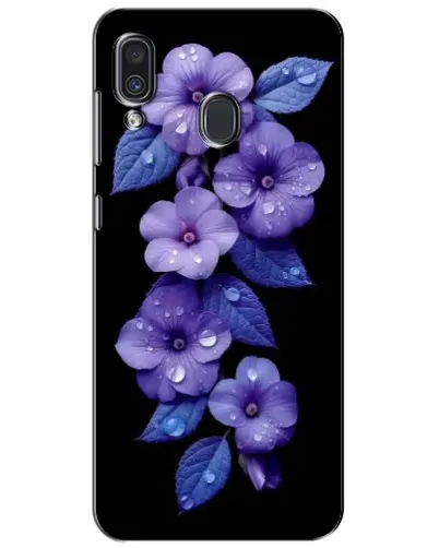 Чехол для Samsung Galaxy A30 2019 (A305F) с картинкой «Фиолетовые цветы с росою»
