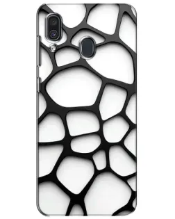 Чехол для Samsung Galaxy A30 2019 (A305F) с картинкой «Белая объемная сетка»