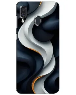 Чехол для Samsung Galaxy A30 2019 (A305F) с картинкой «Объемные черно-белые ленты»
