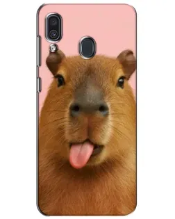 Чехол для Samsung Galaxy A30 2019 (A305F) с картинкой «Капибара с языком» Чехол для Samsung Galaxy A30 2019 (A305F) с картинкой «Капибара с языком»