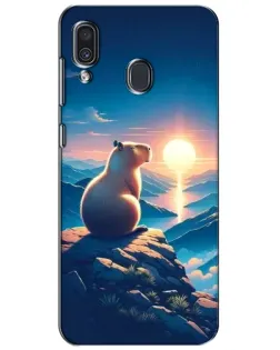 Чехол для Samsung Galaxy A30 2019 (A305F) с картинкой «Закат солнца с капибарой» Чехол для Samsung Galaxy A30 2019 (A305F) с картинкой «Закат солнца с капибарой»