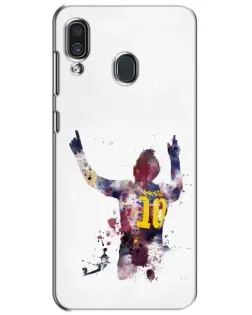 Чехол для Samsung Galaxy A30 2019 (A305F) с картинкой «Акварельный Месси Барселона»