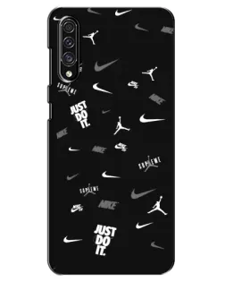 Чохол для Samsung Galaxy A30s (A307) з картинкою «Nike Black Pattern» Чохол для Samsung Galaxy A30s (A307) з картинкою «Nike Black Pattern»