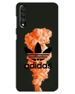 Чехол для Samsung Galaxy A30s (A307) с картинкой «Оранжевый дым Adidas»