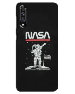 Чехол для Samsung Galaxy A30s (A307) с картинкой «NASA — шагаем по Луне»