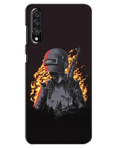 Чехол для Samsung Galaxy A30s (A307) с картинкой «PUBG — огненный силуэт»