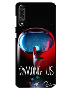 Чехол для Samsung Galaxy A30s (A307) с картинкой «Красный импостер — макро»