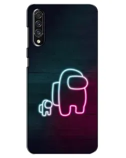 Чехол для Samsung Galaxy A30s (A307) с картинкой «Among Us неон-арт»