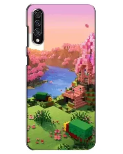 Чехол для Samsung Galaxy A30s (A307) с картинкой «Розовое дерево Minecraft»