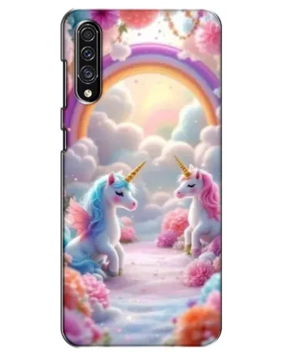 Чехол для Samsung Galaxy A30s (A307) с картинкой «Радуга и единороги»