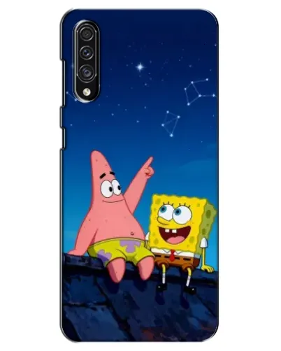 Чехол для Samsung Galaxy A30s (A307) с картинкой «Губка Боб и Патрик ночью»
