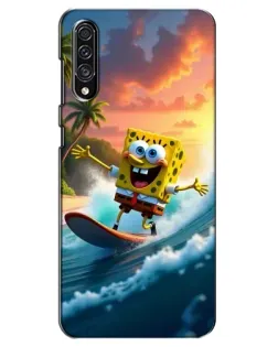 Чехол для Samsung Galaxy A30s (A307) с картинкой «Губка Боб серфингист»