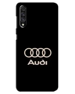 Чехол для Samsung Galaxy A30s (A307) с картинкой «Audi — золотой логотип»