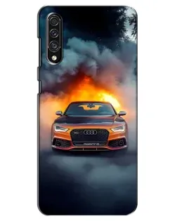 Чехол для Samsung Galaxy A30s (A307) с картинкой «Audi в огненном дыму»