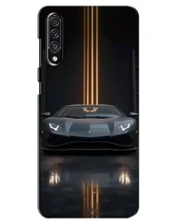 Чехол для Samsung Galaxy A30s (A307) с картинкой «Lamborghini золотые линии»