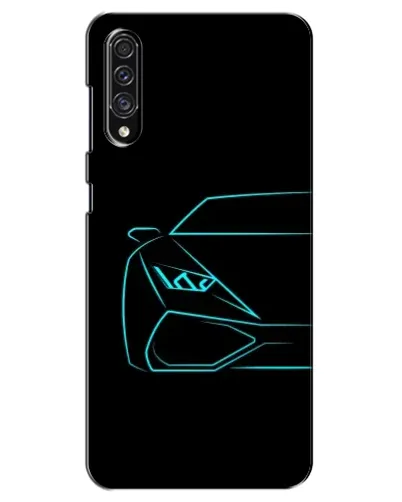 Чехол для Samsung Galaxy A30s (A307) с картинкой «Голубой силуэт Lamborghini»