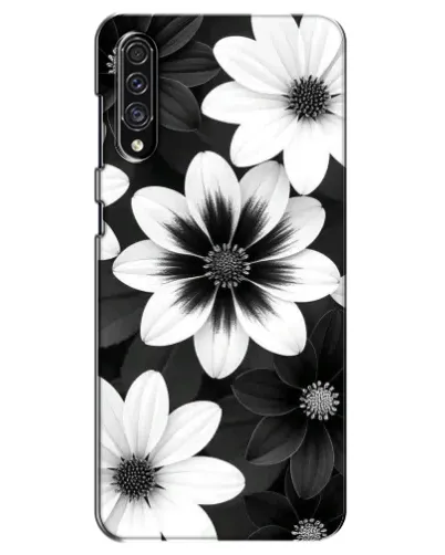 Чехол для Samsung Galaxy A30s (A307) с картинкой «Монохромные астры»