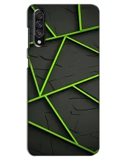 Чехол для Samsung Galaxy A30s (A307) с картинкой «Зеленые геометрические линии»