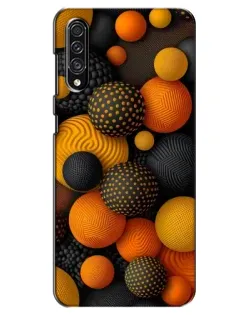 Чехол для Samsung Galaxy A30s (A307) с картинкой «Объемные оранжевые сферы»