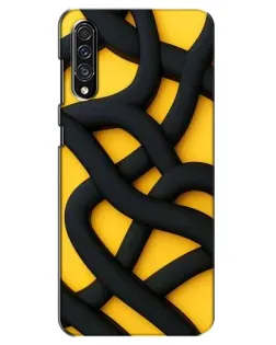 Чехол для Samsung Galaxy A30s (A307) с картинкой «Черное желтое переплетение»