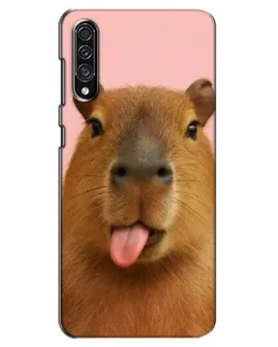 Чохол для Samsung Galaxy A30s (A307) з картинкою «Капібара з язиком»