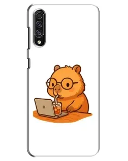 Чохол для Samsung Galaxy A30s (A307) з картинкою «Капібара з ноутбуком»
