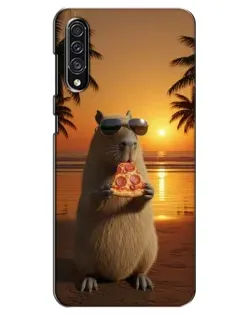 Чохол для Samsung Galaxy A30s (A307) з картинкою «Капібара з піцою»