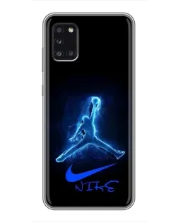 Чехол для Samsung Galaxy A31 (A315) с картинкой «Jordan Neon Blue»
