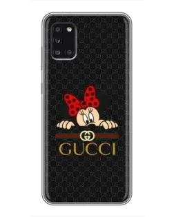 Чехол для Samsung Galaxy A31 (A315) с картинкой «Минни Маус Gucci — черный»