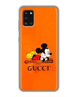 Чехол для Samsung Galaxy A31 (A315) с картинкой «Микки Маус Gucci — оранж»
