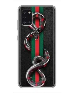 Чехол для Samsung Galaxy A31 (A315) с картинкой «Gucci — змея на полосе»