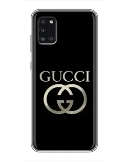 Чехол для Samsung Galaxy A31 (A315) с картинкой «Gucci — золото на черном»