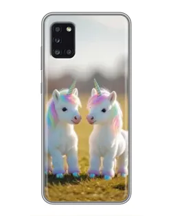 Чехол для Samsung Galaxy A31 (A315) с картинкой «Пара единорогов»