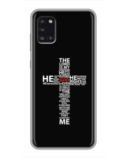 Чехол для Samsung Galaxy A31 (A315) с картинкой «Текстовый крест»