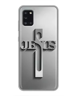 Чехол для Samsung Galaxy A31 (A315) с картинкой «Металлический крест Jesus»