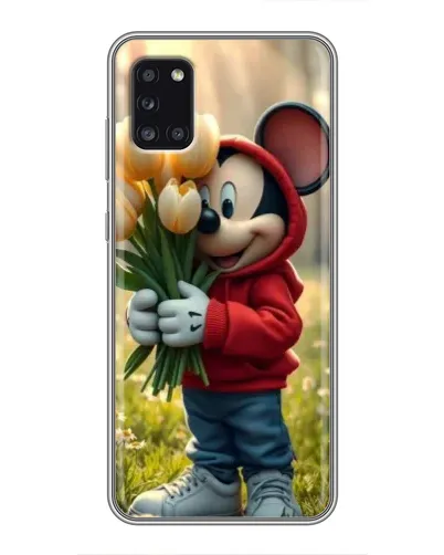Чехол для Samsung Galaxy A31 (A315) с картинкой «Микки с тюльпанами»