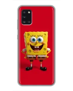Чехол для Samsung Galaxy A31 (A315) с картинкой «Спанч Боб на красном»