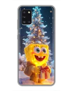 Чехол для Samsung Galaxy A31 (A315) с картинкой «Рождественский Спанч Боб»
