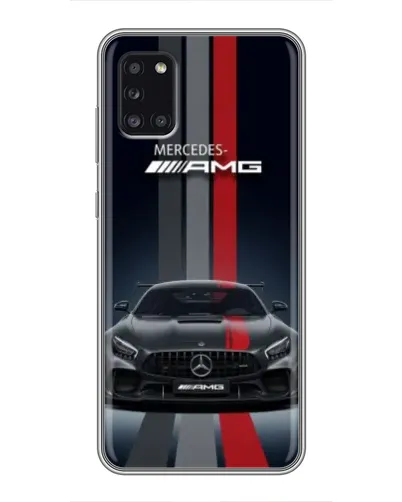 Чехол для Samsung Galaxy A31 (A315) с картинкой «Mercedes — белый карбон»