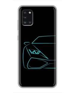 Чехол для Samsung Galaxy A31 (A315) с картинкой «Голубой силуэт Lamborghini» Чехол для Samsung Galaxy A31 (A315) с картинкой «Голубой силуэт Lamborghini»